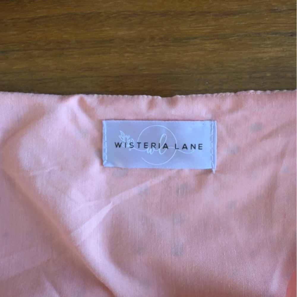 Wisteria Lane Ava Eyelet Mini Dress Coral Pink Small - Picture 9 of 16